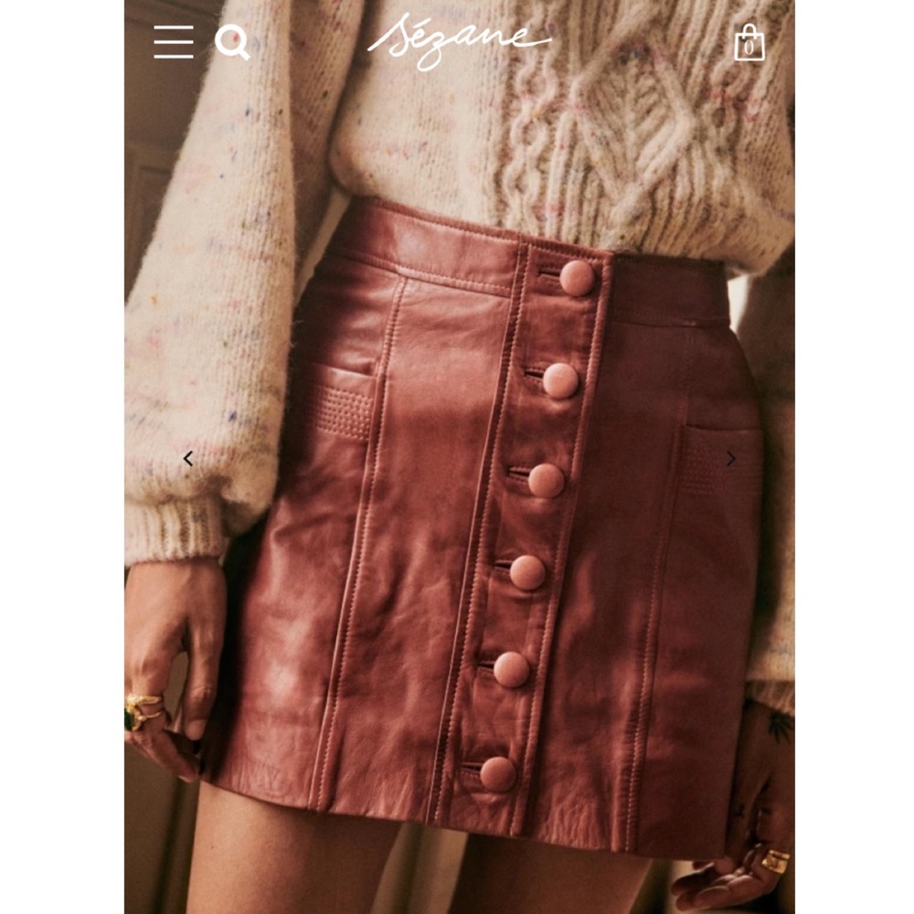 Sezane Alison Leather Skirt